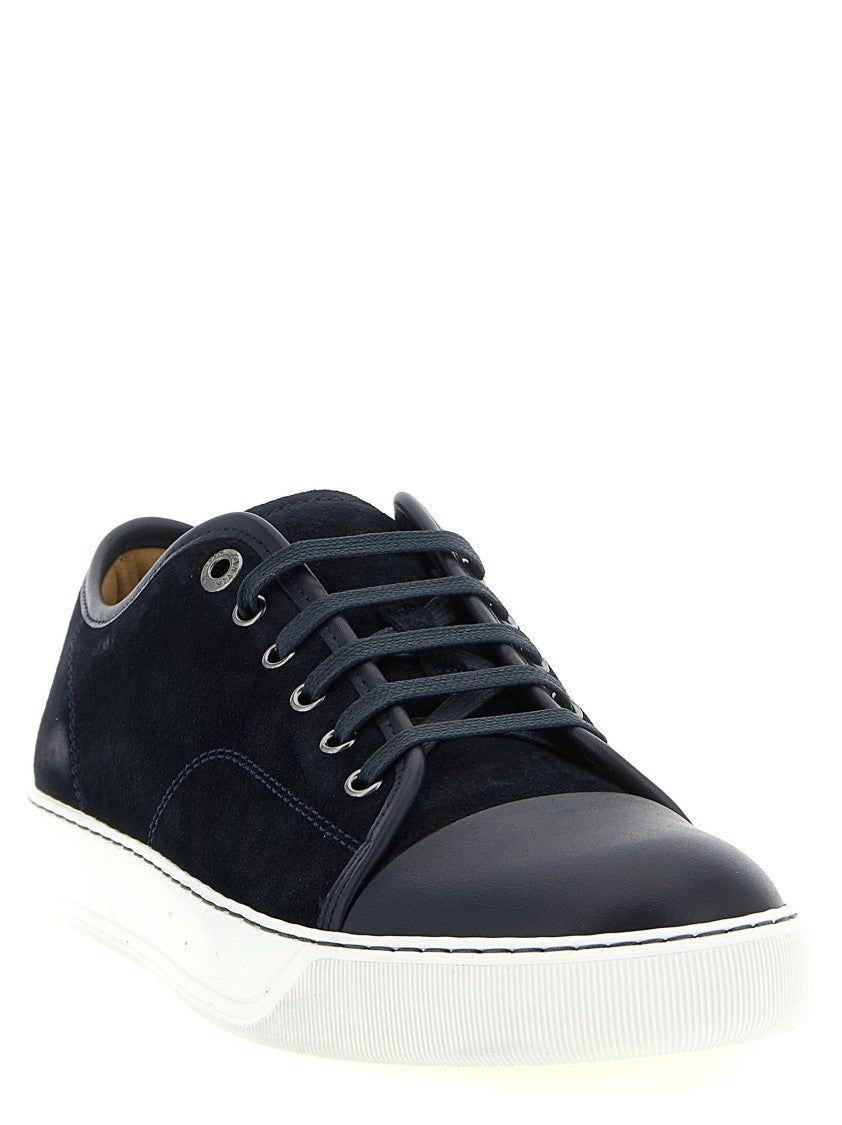 Lanvin Blue Suede And Nappa Low-Top Sneakers