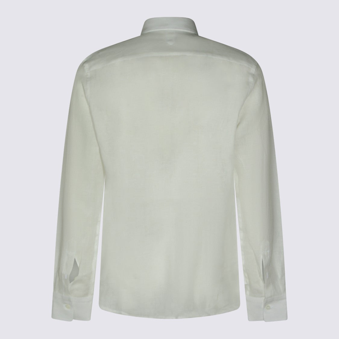 Canali Long-Sleeve White Shirt With Pointed Collar
