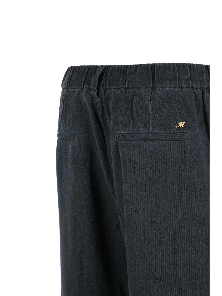Mason's Midnight Blue Wide-Leg Lyocell Pants
