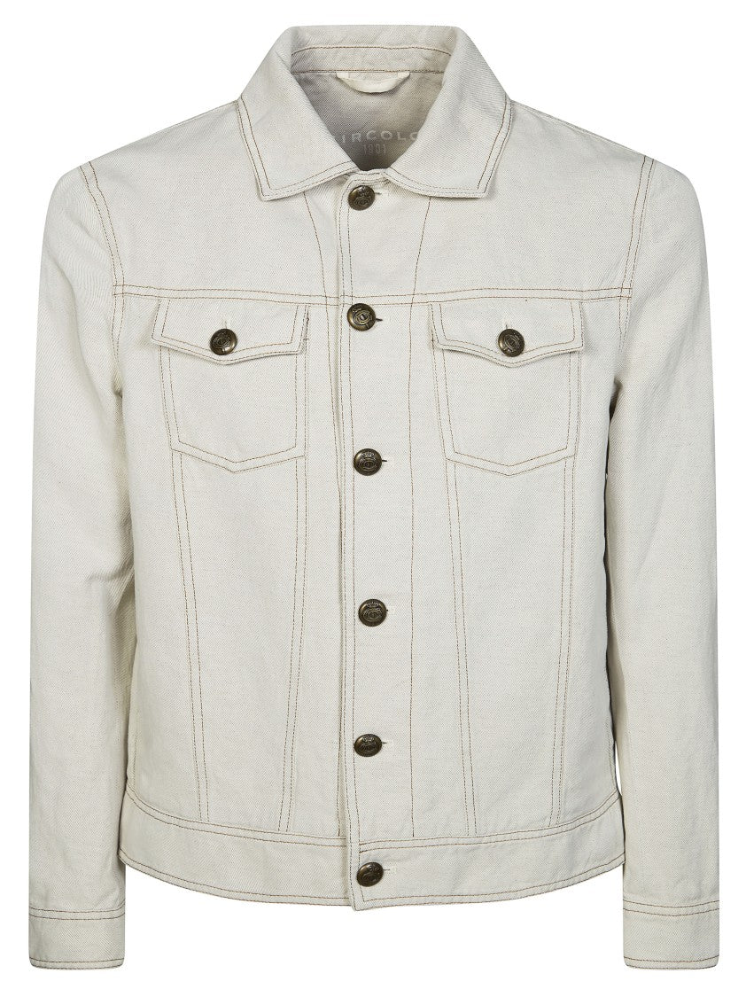 Circolo  Premium Denim Contrast Stitching Jacket