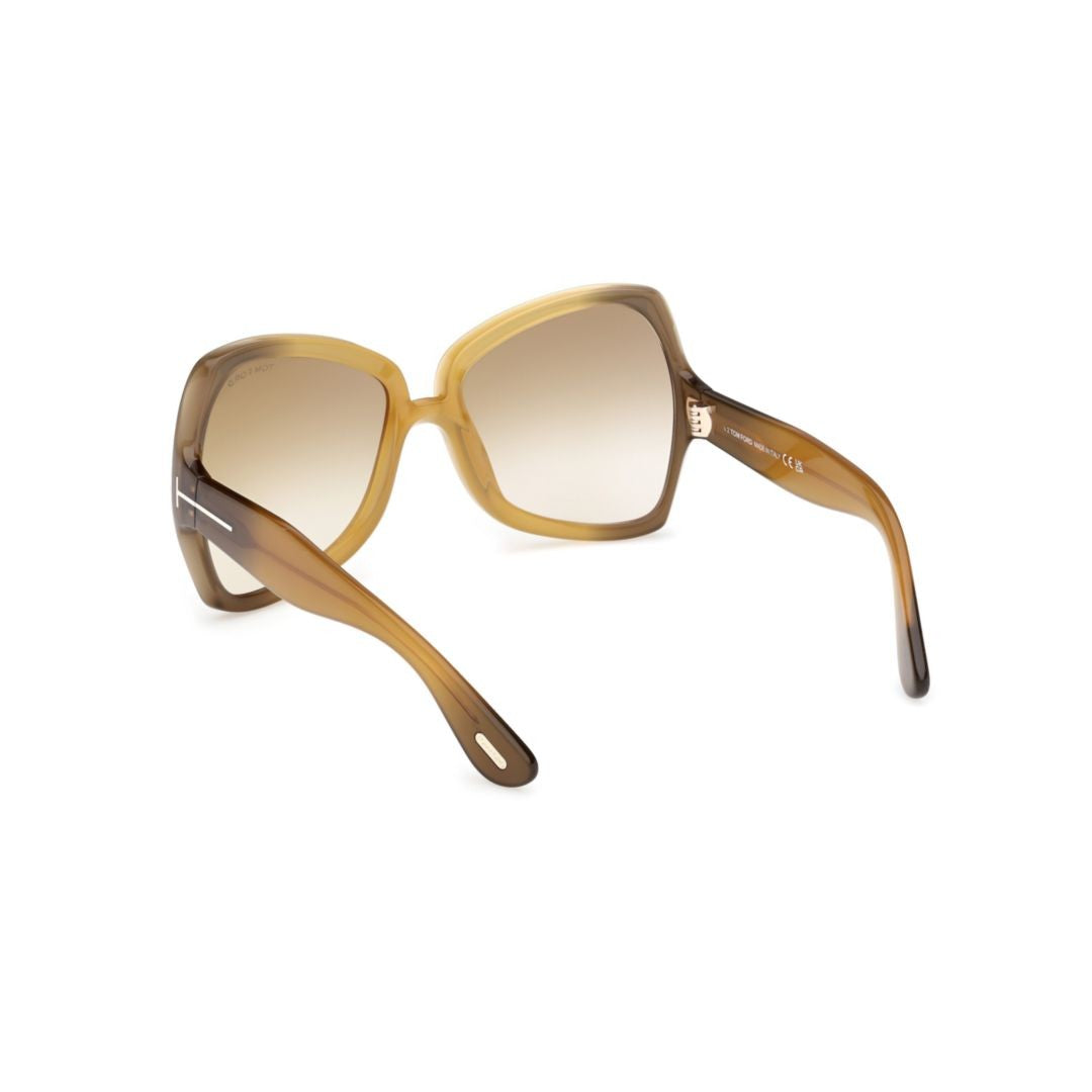 Tom Ford Ft1222 Gradient Brown Acetate Oversized Square Sunglasses
