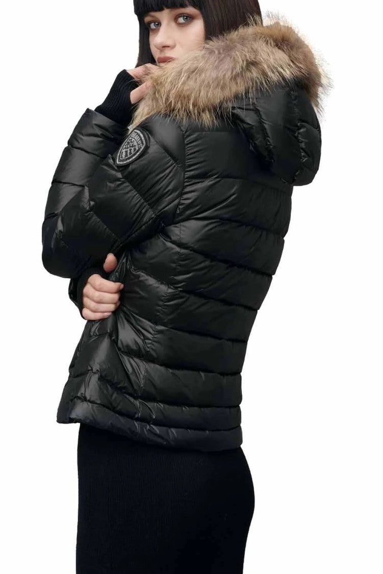 Blauer Puffer Coat With Detachable Hood