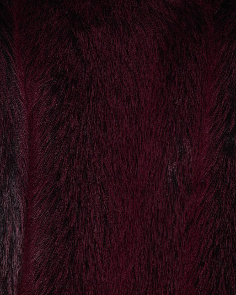 Patrizia Pepe Soft Fluffy Jacket In Purple And Red