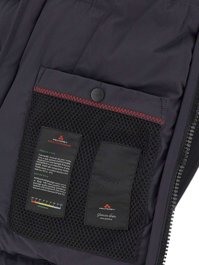 Peuterey Tailored Black Coat With Minimalist Design