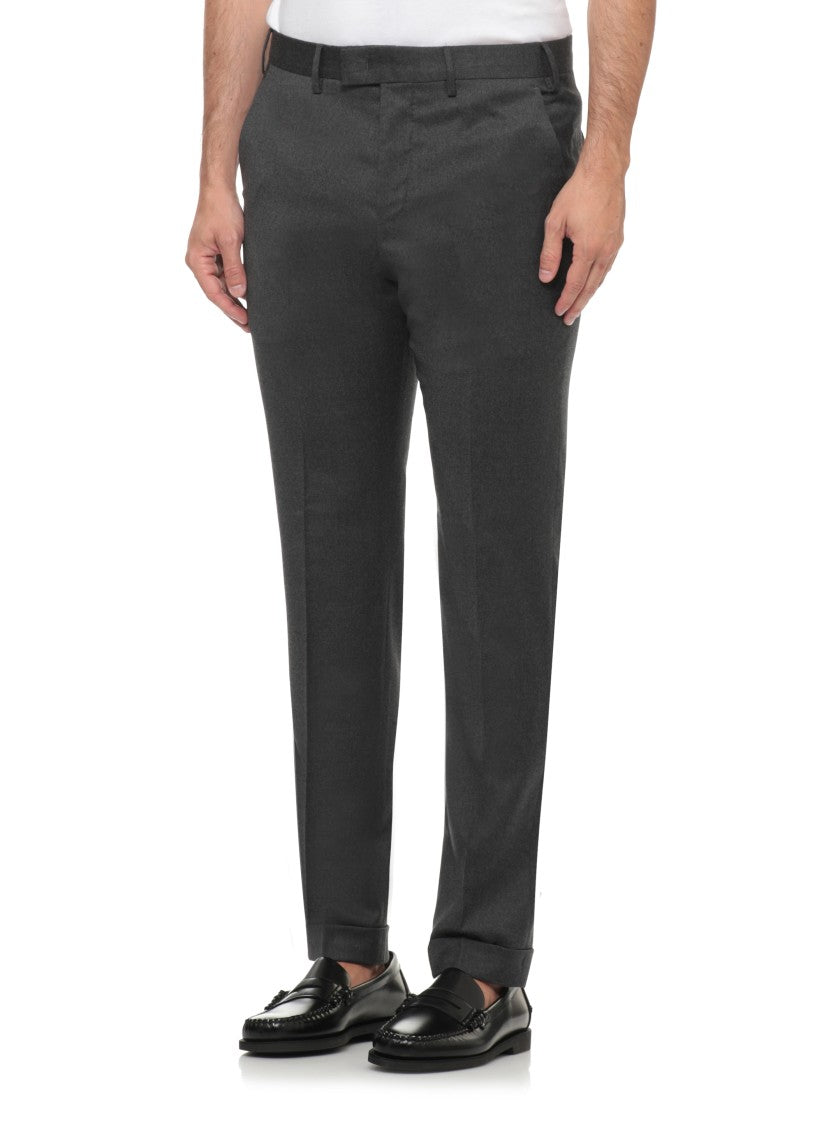 Pt Torino Tailored Grey Wool Pants With Refined Silhouette