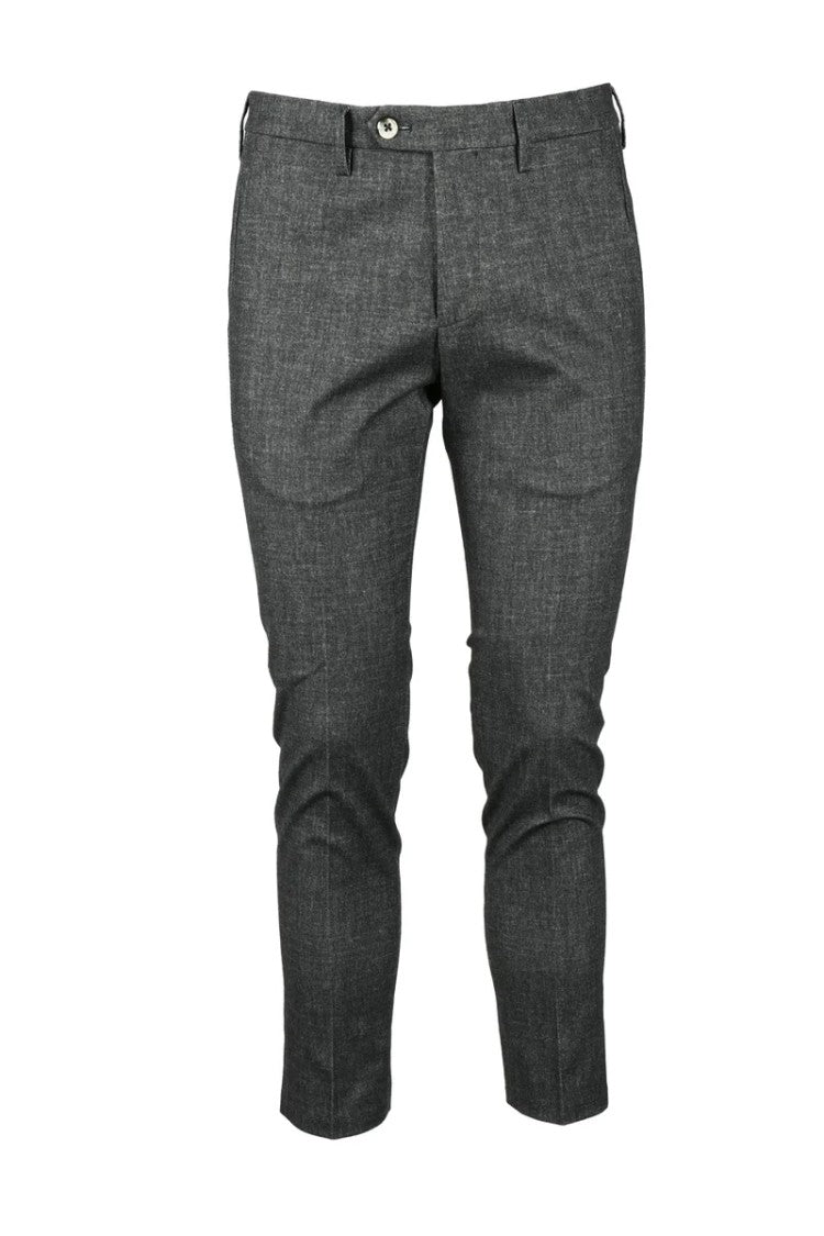 Michael Coal Black Cotton-Blend Stretch Pants