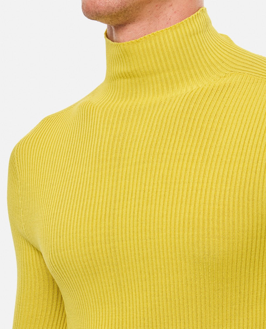 Rier Yellow Ribbed Turtleneck