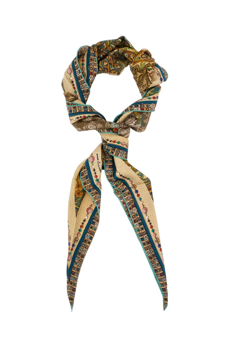 Pierre-Louis Mascia Diamond-Shaped Silk Scarf With Printed Design
