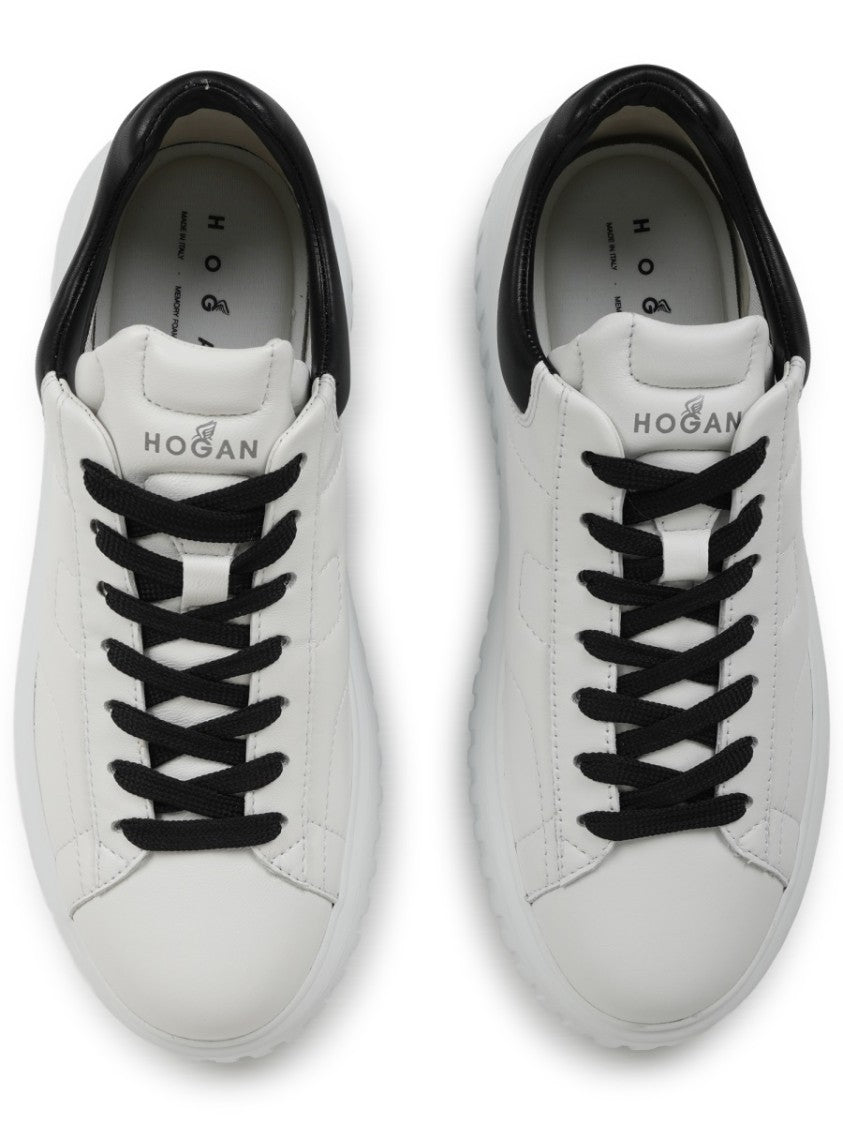 Hogan H-Stripes Ridged White Sole Mutton Sneakers