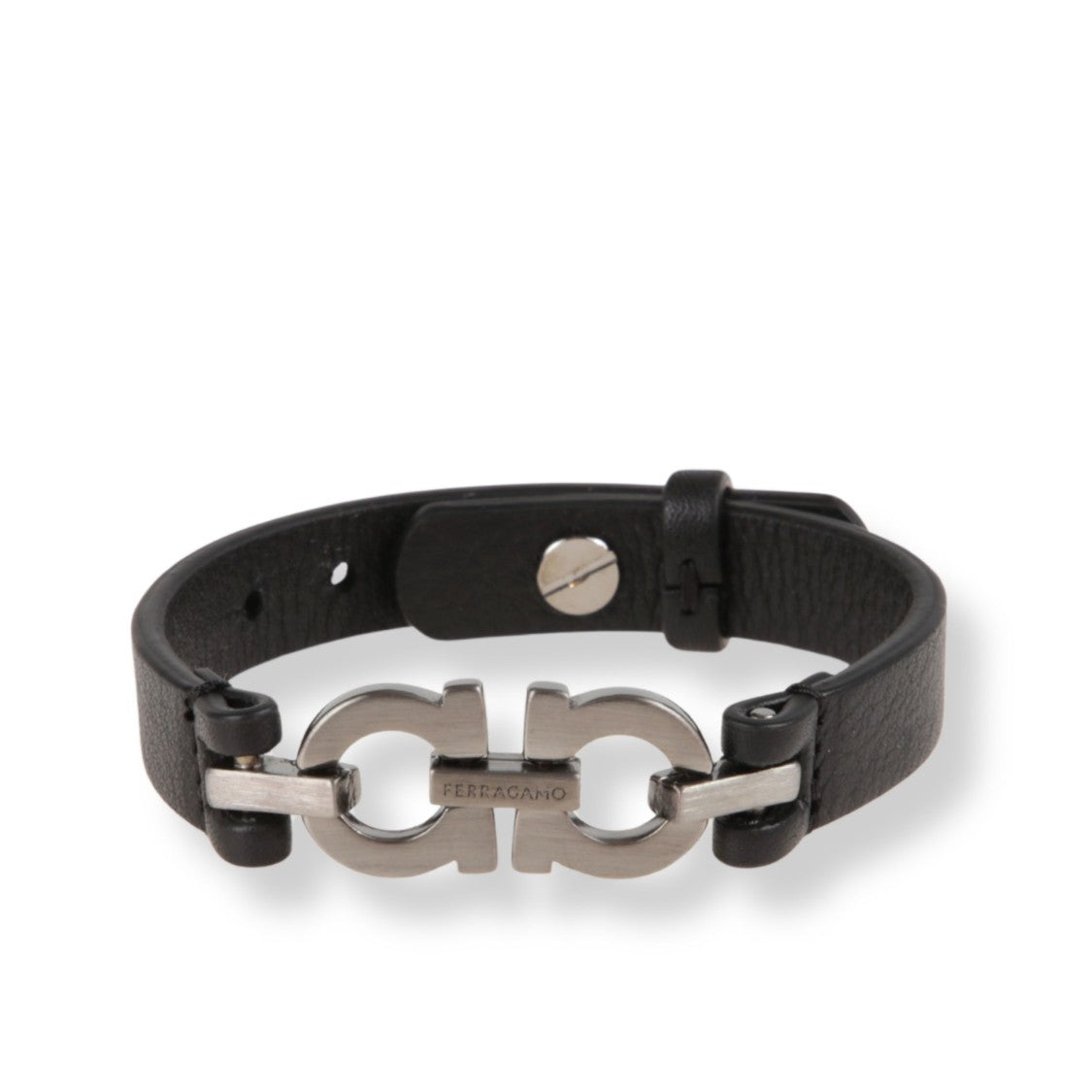 Ferragamo Brown Leather And Metal Accessory