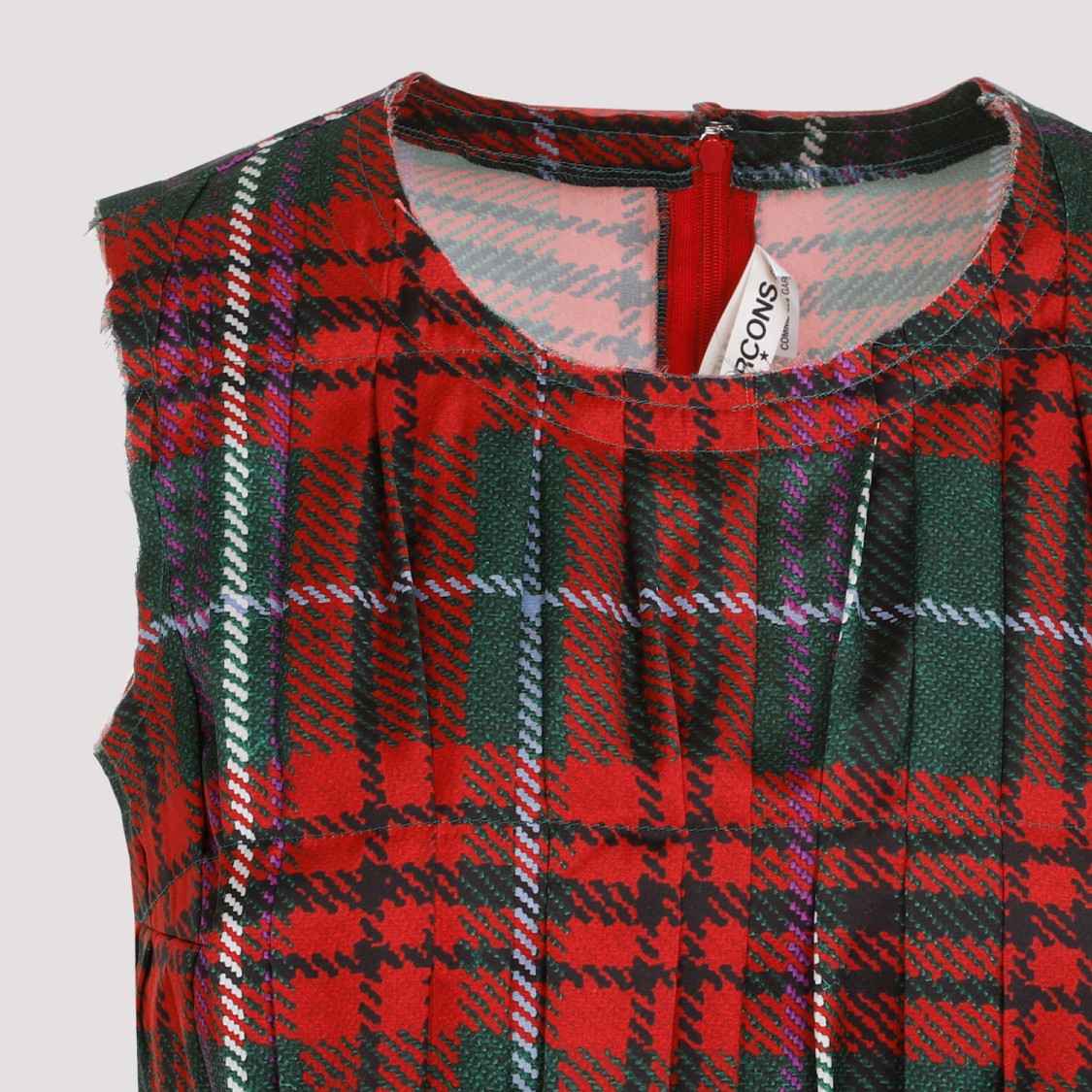 Comme Des Garçons Multicolor Tartan Pleated Top