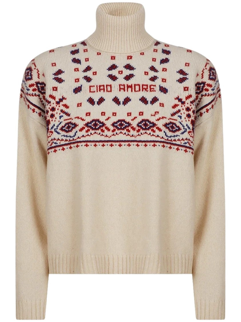 Giada Benincasa Soho Geometric Patterned Turtleneck Sweater