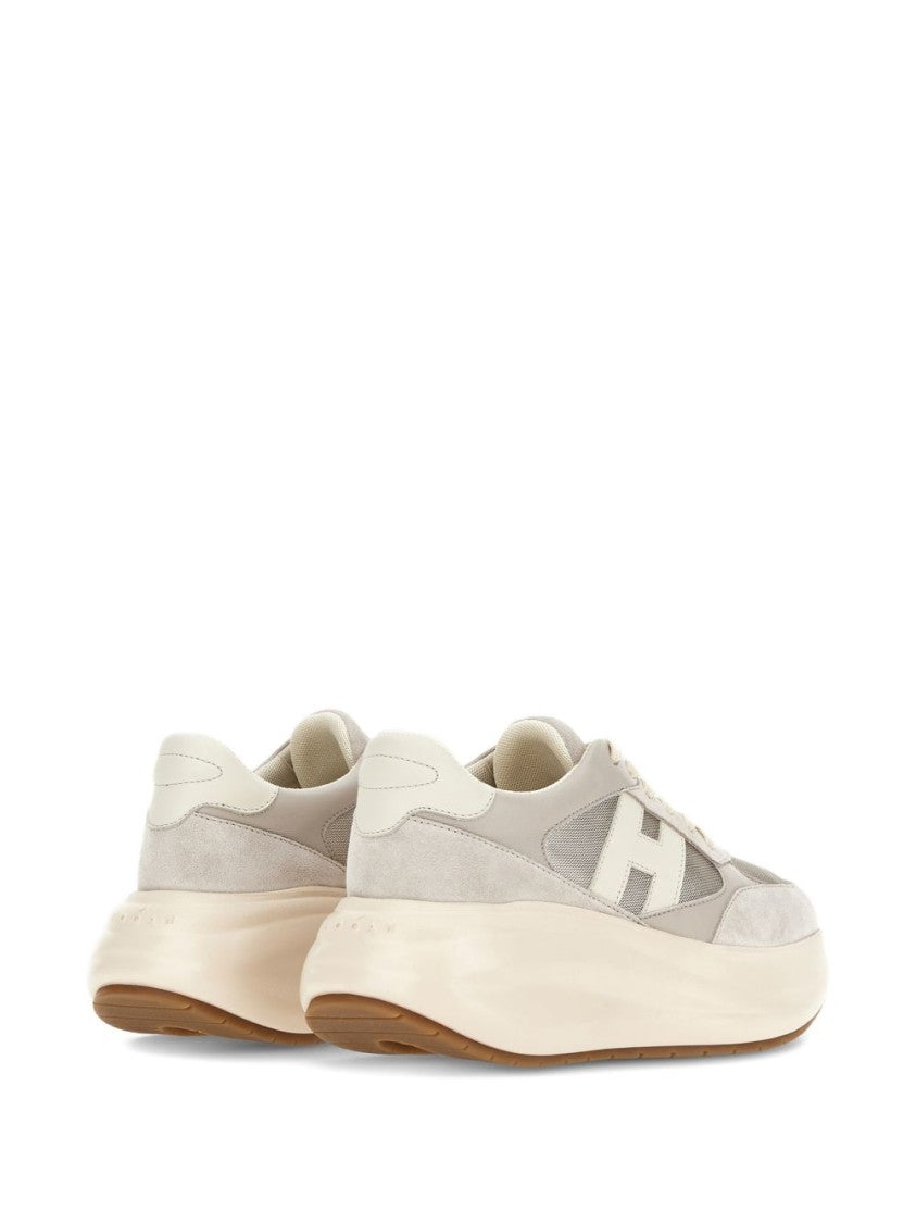 Hogan Sole Sneakers With Suede And Mesh Panels