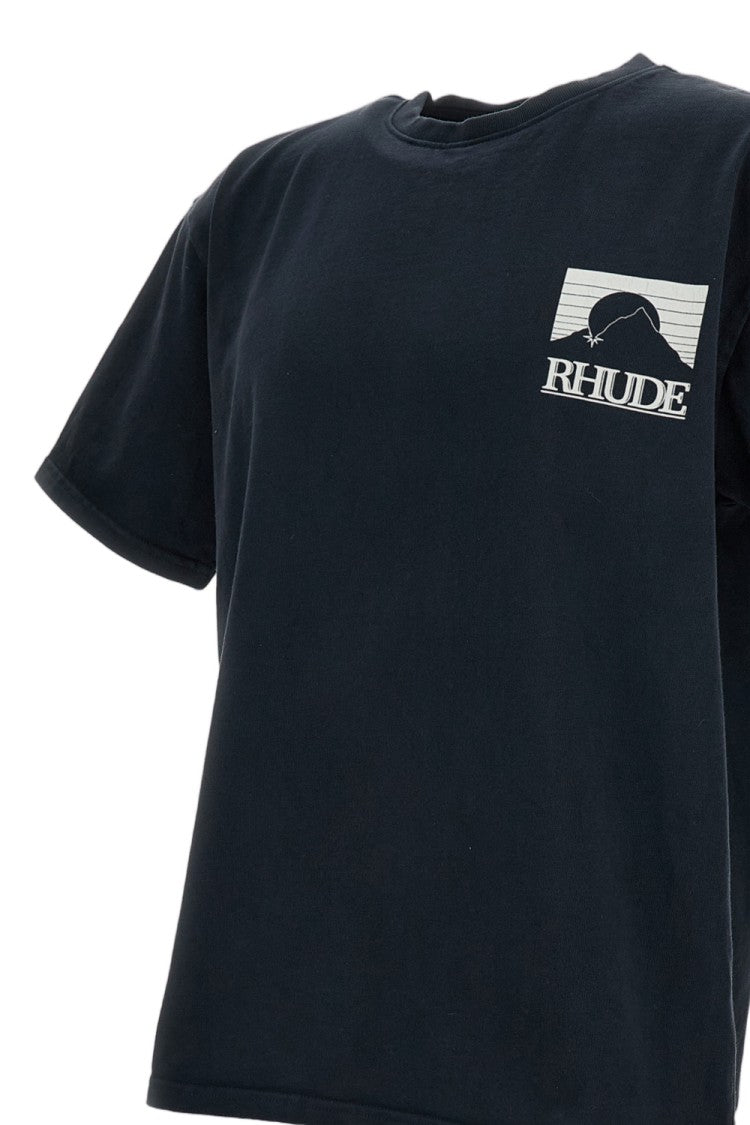 Rhude Black Moonlight Cotton Printed T-Shirt