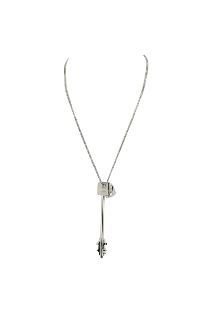Rabanne Silver Key And Ring Pendant Necklace With Polished Finish