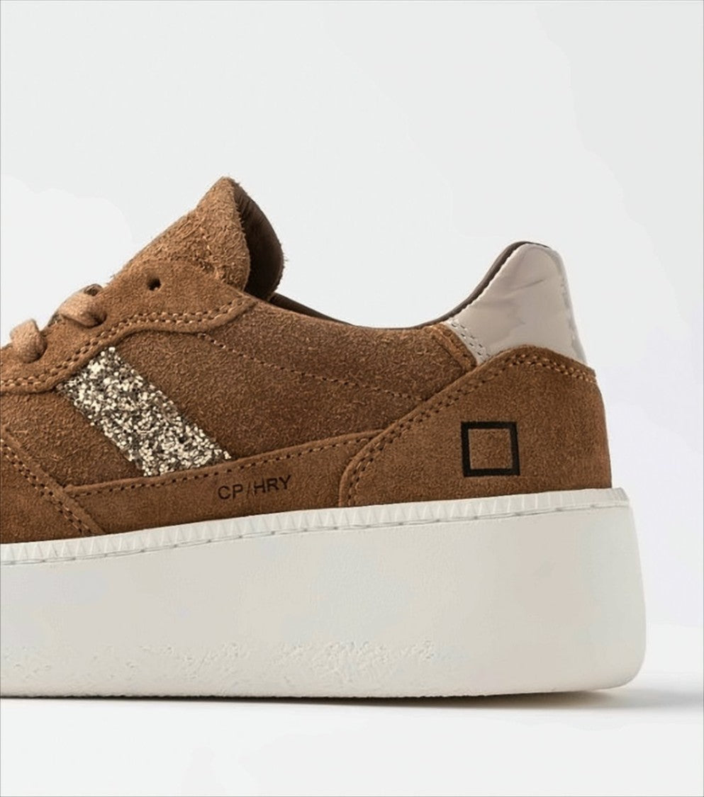 D.A.T.E Platform Sneakers With Furry Suede Tongue