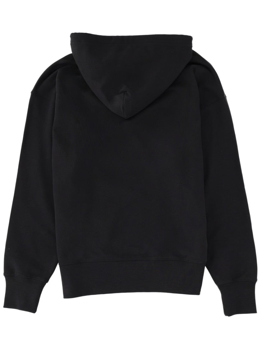 Msgm Black Logo Cotton Hoodie