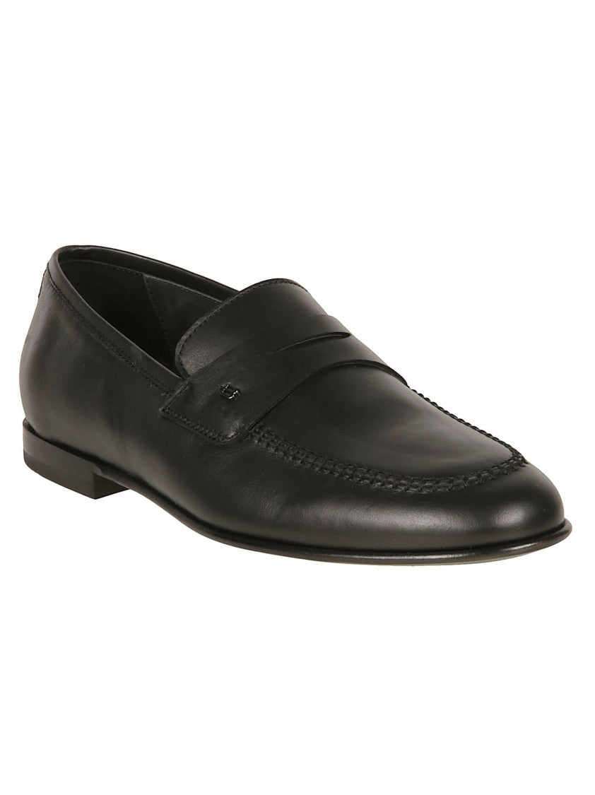 Baldinini Black Nappa Leather Penny Loafers