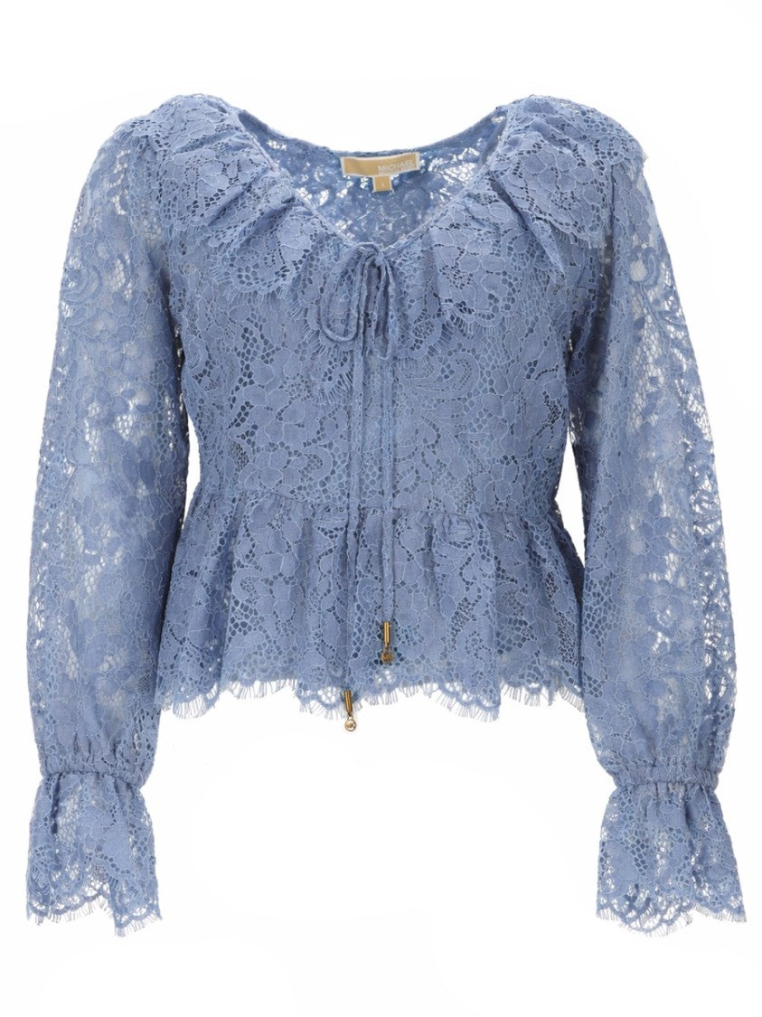 Michael Michael Kors Lace Floral Intricate Peplum Top