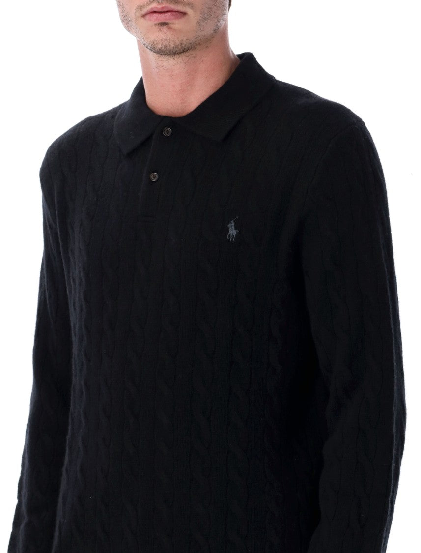 Polo Ralph Lauren Cable Knit Wool And Cashmere Polo Sweater