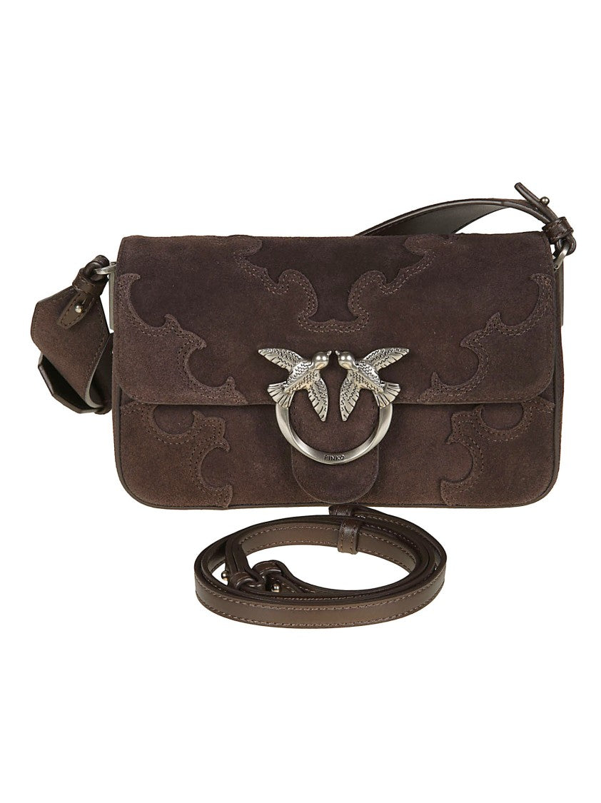 Pinko Love One Slouchy Mini Suede Handbag