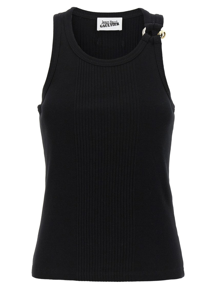 Jean Paul Gaultier Black Piercing' Tank Top
