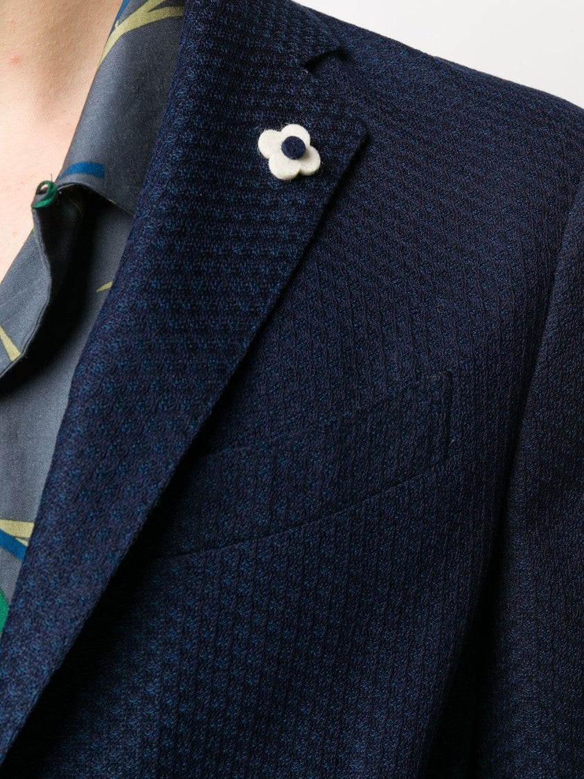 Lardini Single-Breasted Textured Jacket