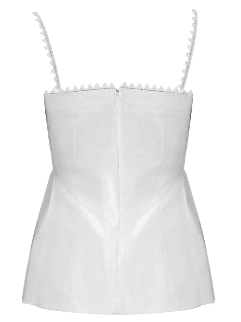 Jacquemus Square Neckline Cotton Top With Thin Straps