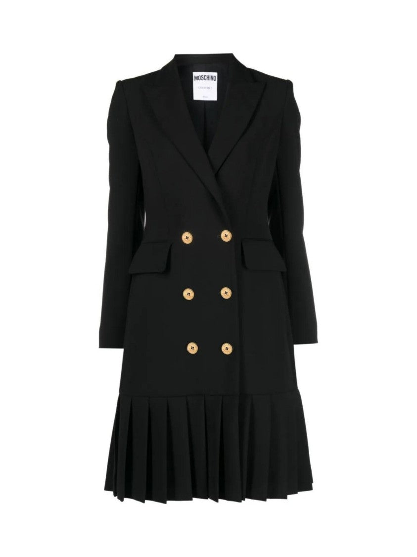 Moschino Double-Breasted Blazer Mini Dress Gold-Tone Details