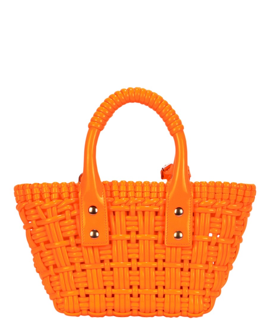 Balenciaga Basketweave Top Handle Bag With Adjustable Shoulder Strap