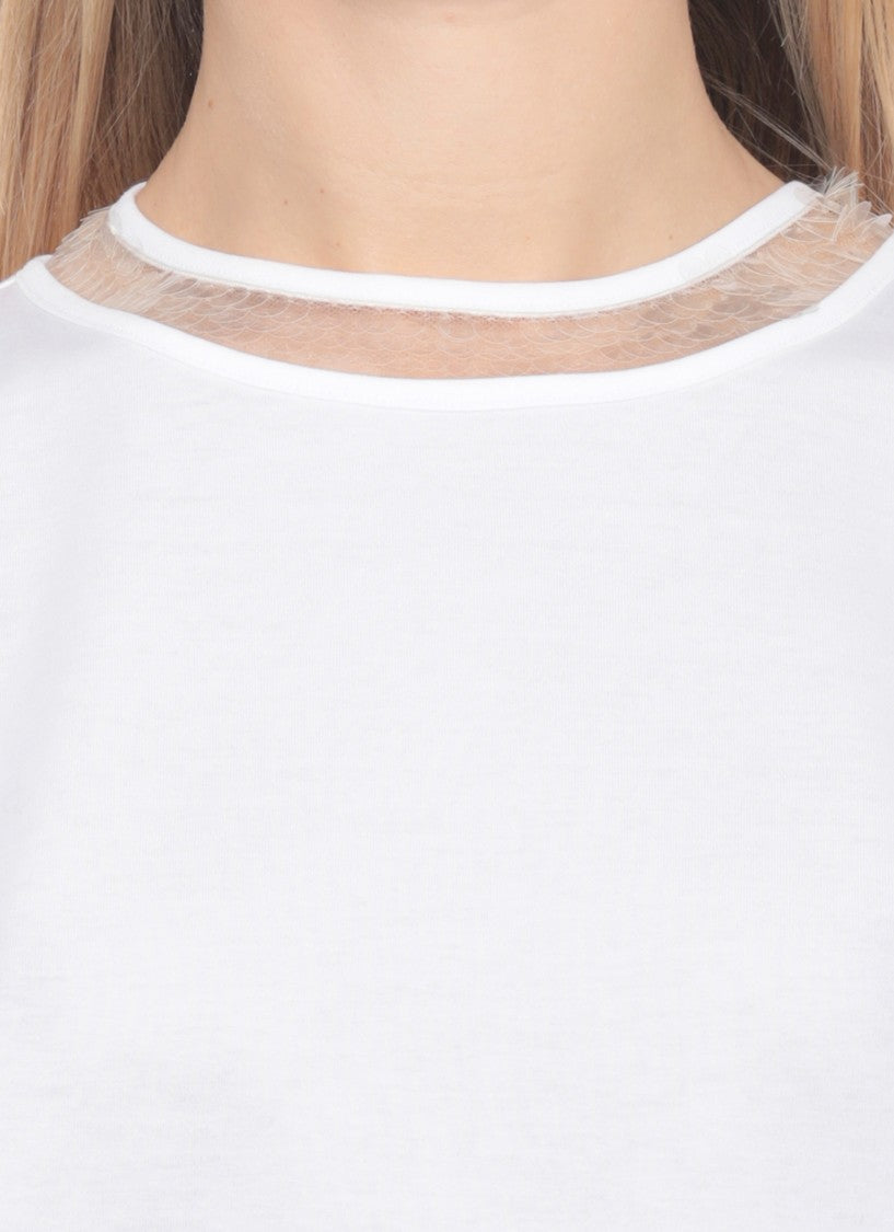 Fabiana Filippi White Sequin Cotton T-Shirt