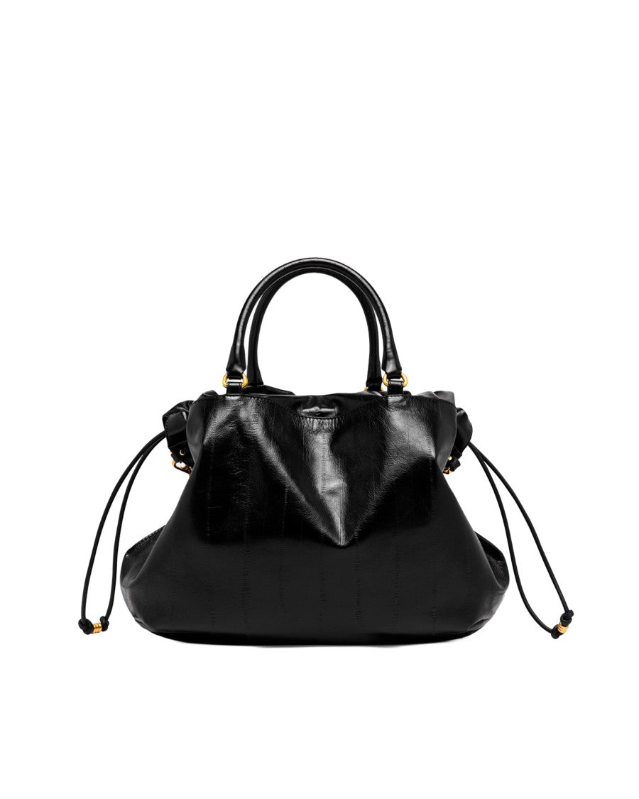Gianni Chiarini Black Morgana Leather Shoulder Bag