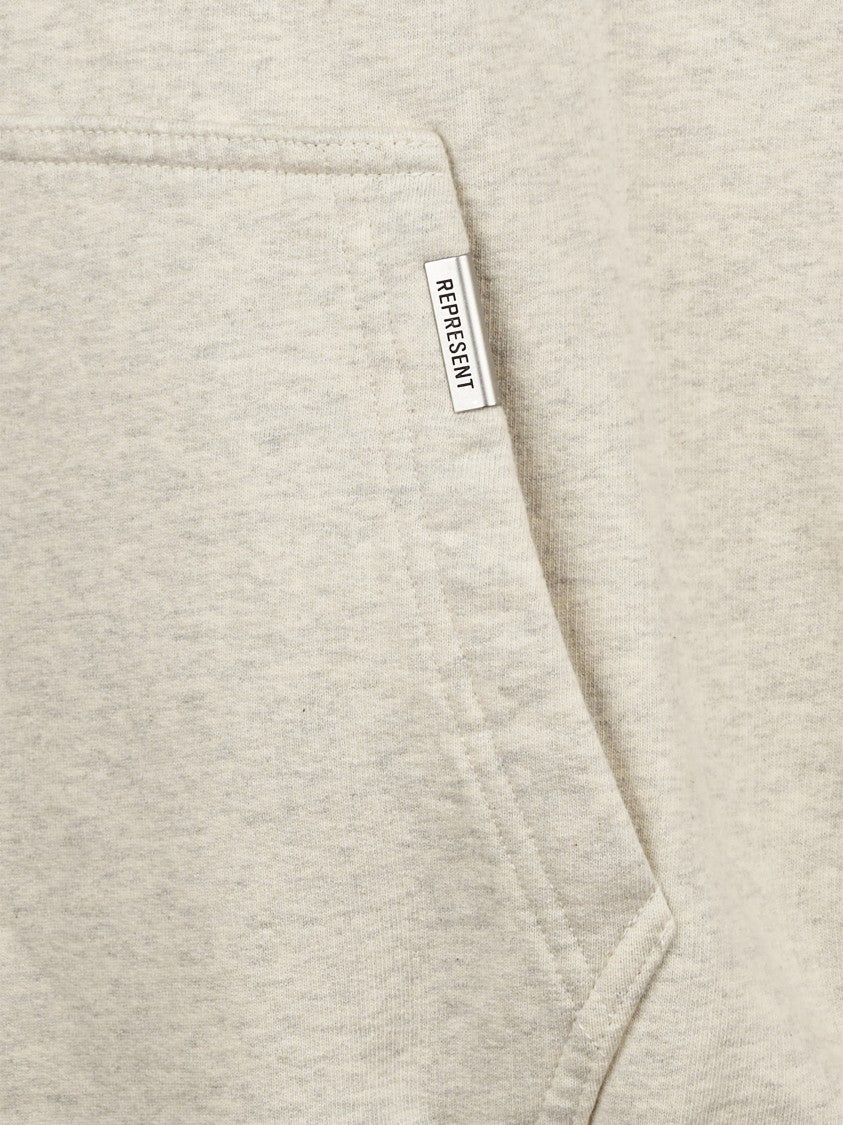 Represent Relaxed Fit Textured Cotton Hoodie With Contrasting Text