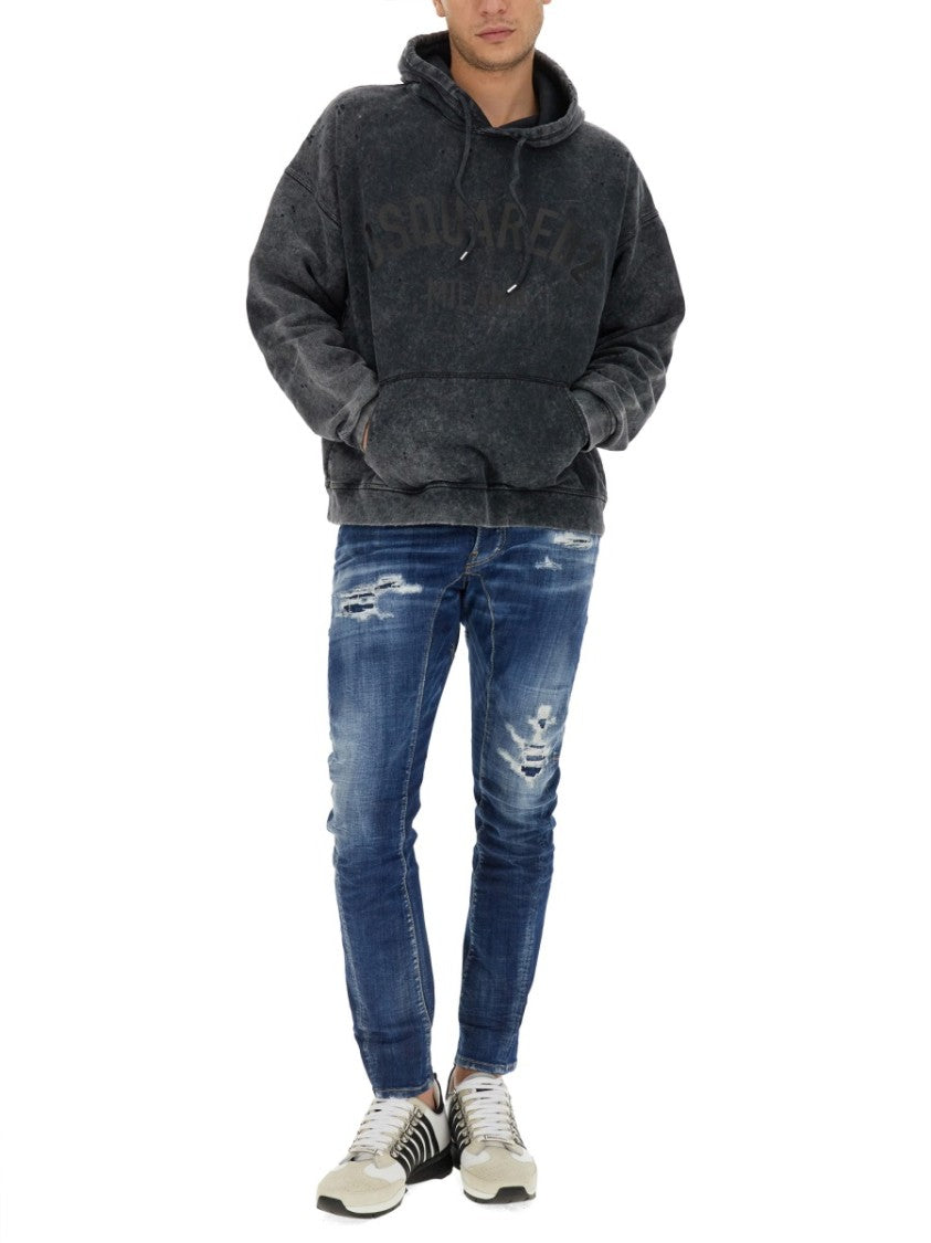 Dsquared2 Grey Relaxed-Fit Sweatshirt