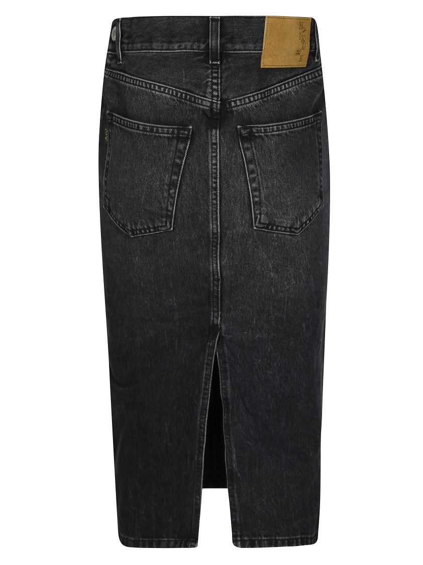 Haikure Kim Authentic Black Wash Midi Skirt