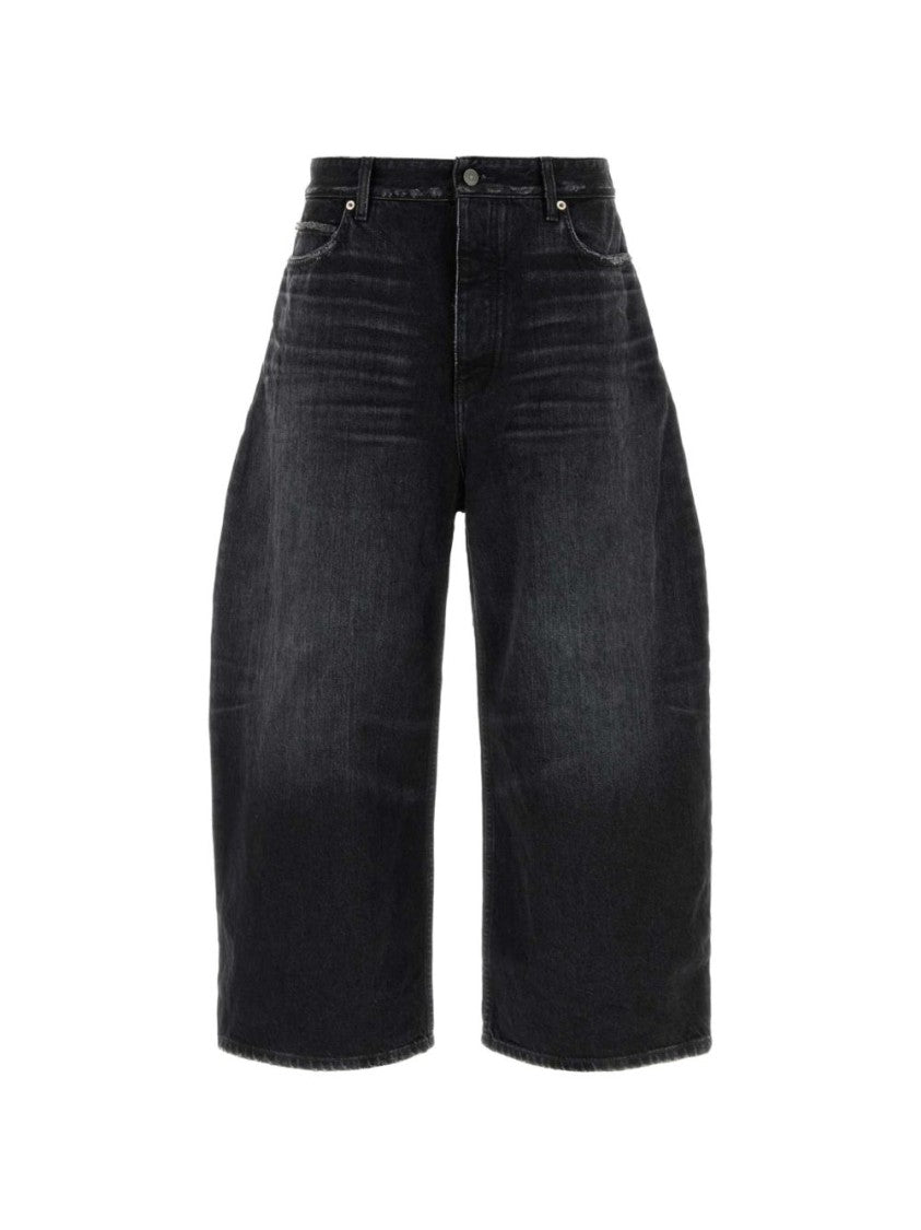 Balenciaga Blue Curved Mid-Waist Denim Shorts