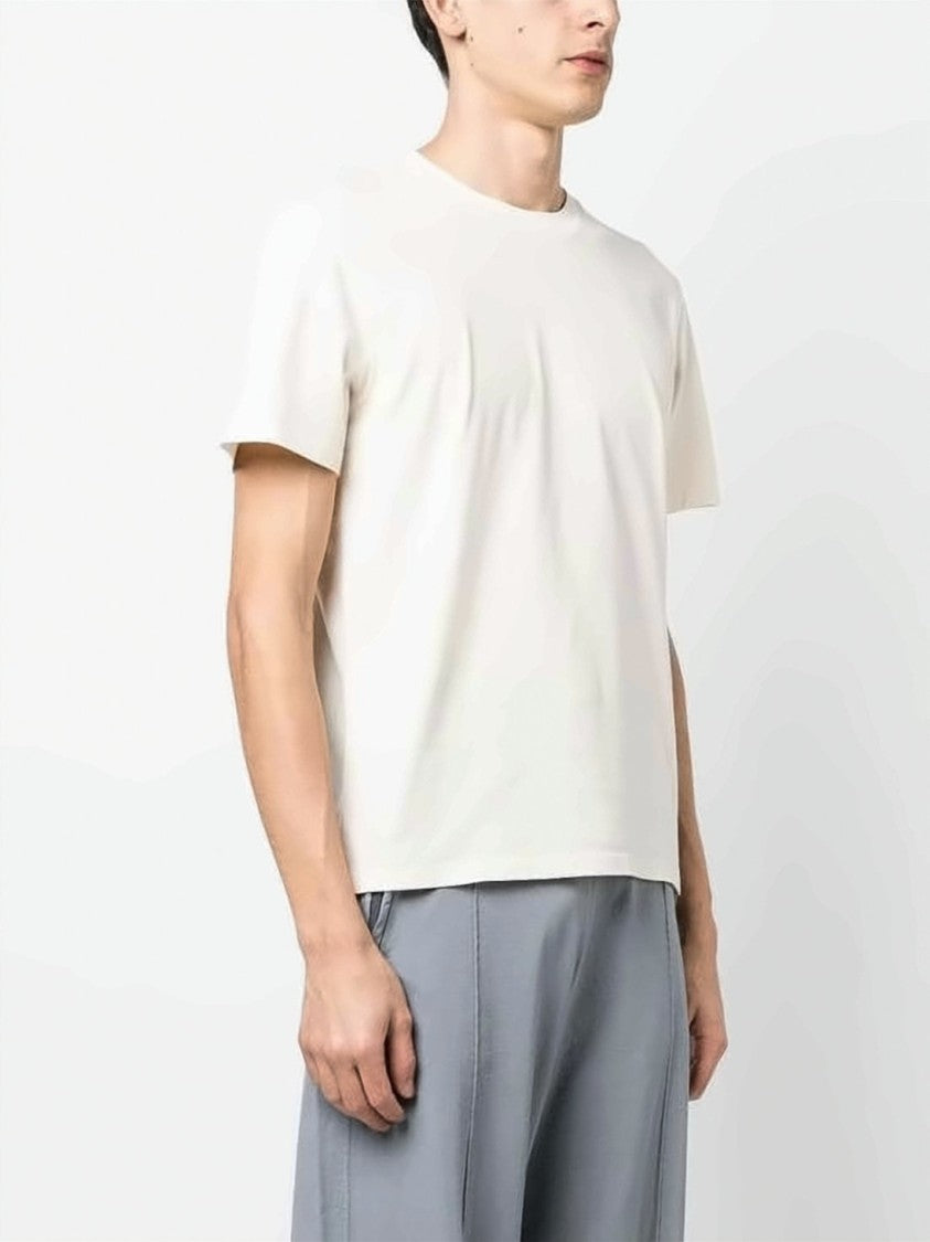 Maison Margiela Minimalist Off-White Cotton Crew Neck T-Shirt