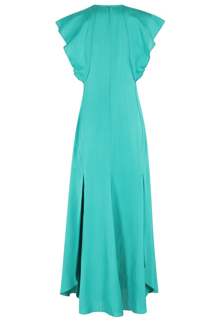 Victoria Beckham Folded Cap Sleeve Midi Dress