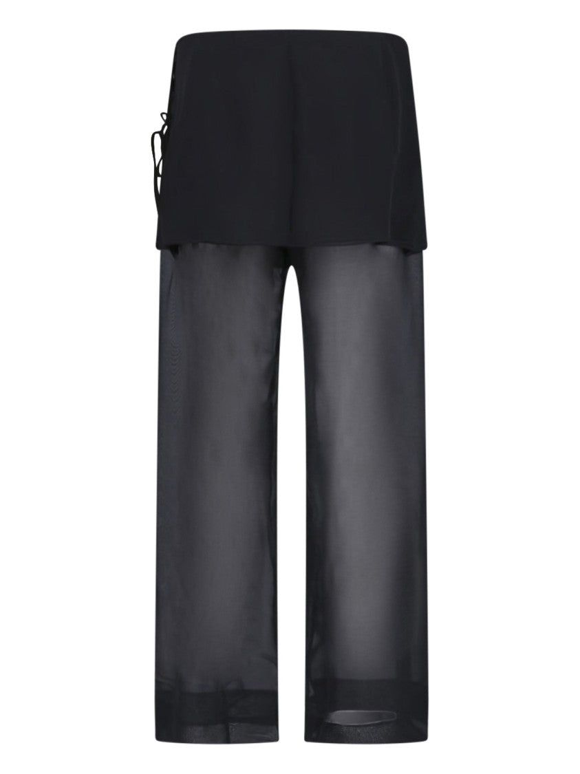 Paloma Wool Black Archive Silk Straight Leg Trousers