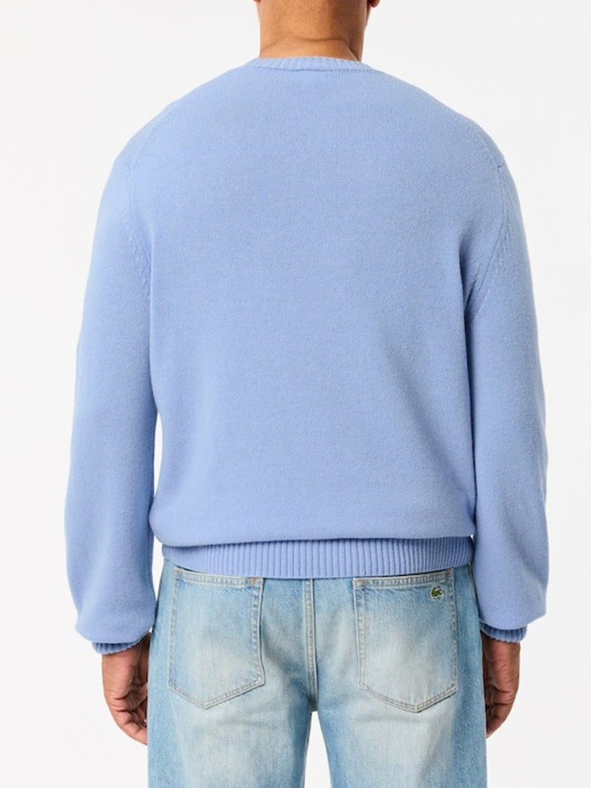 Lacoste Brushed Wool Crewneck Sweater With Ribbed Detailing