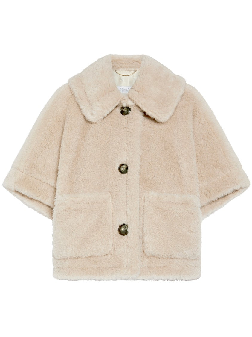 Max Mara Short Plush Coat With Wide Collar