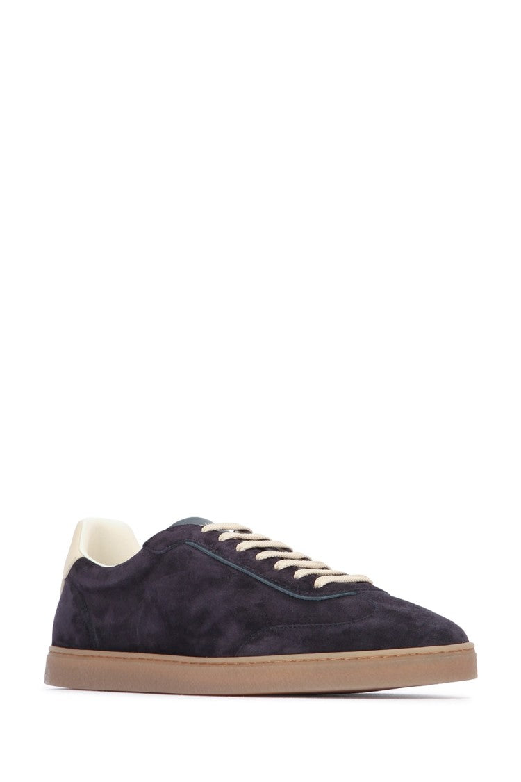 Brunello Cucinelli Low-Top Suede Sneakers With Cream Accents