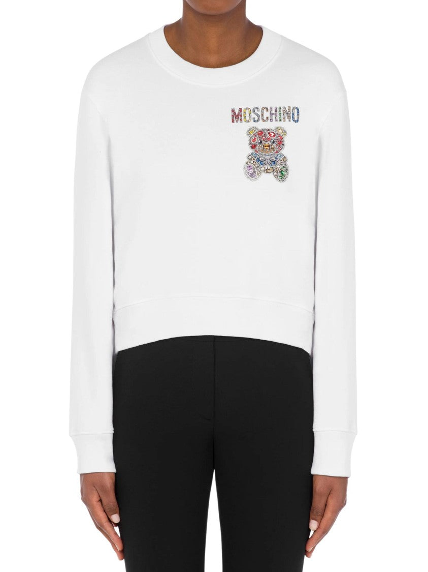 Moschino White Organic Cotton Sweatshirt