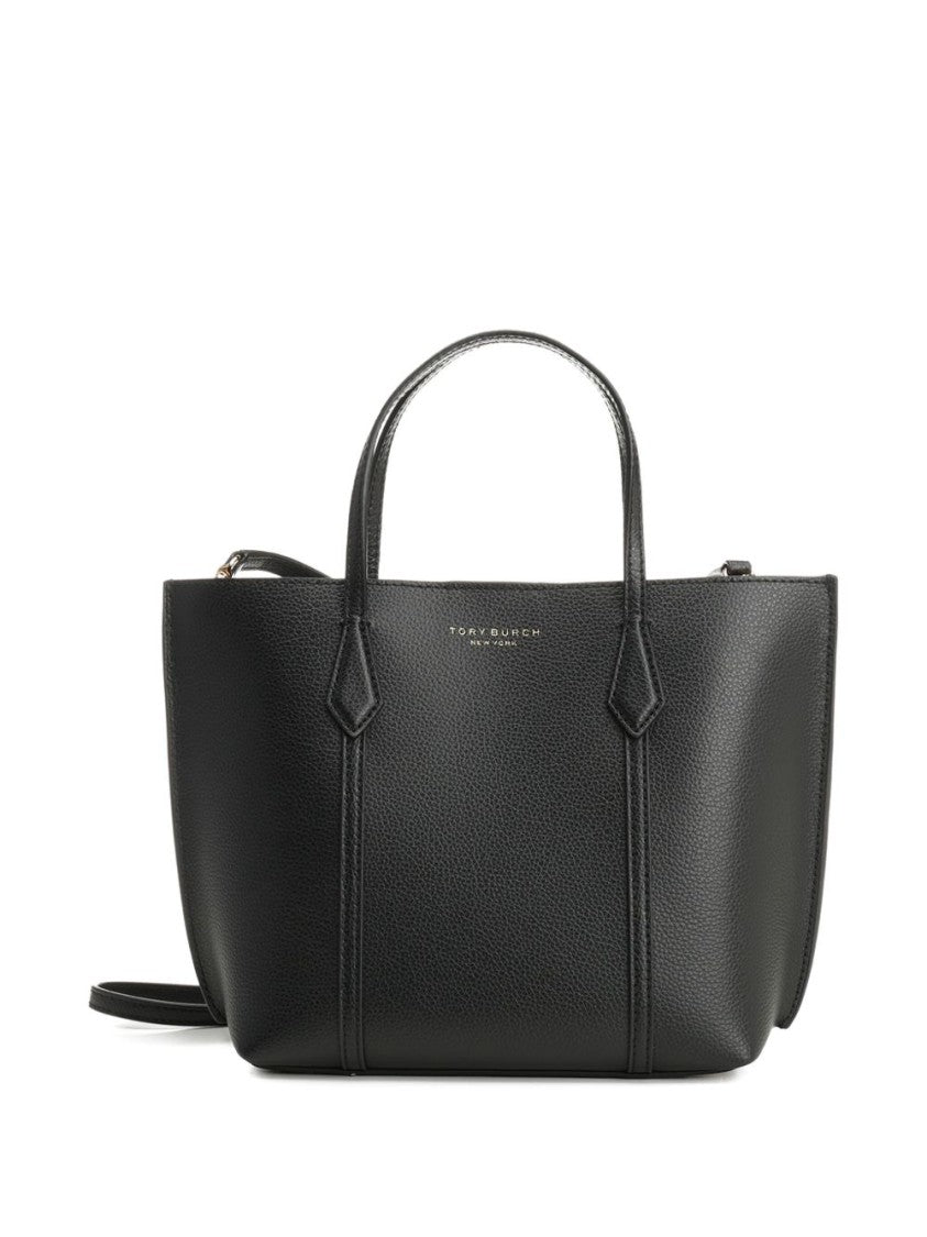 Tory Burch Black Shopping Perry Small Leather Tote Bag