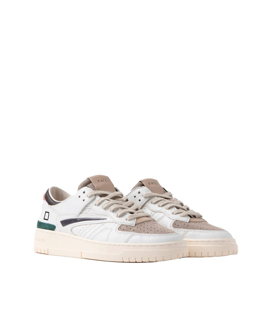 D.A.T.E Torneo Sneakers – White/Dark Brown