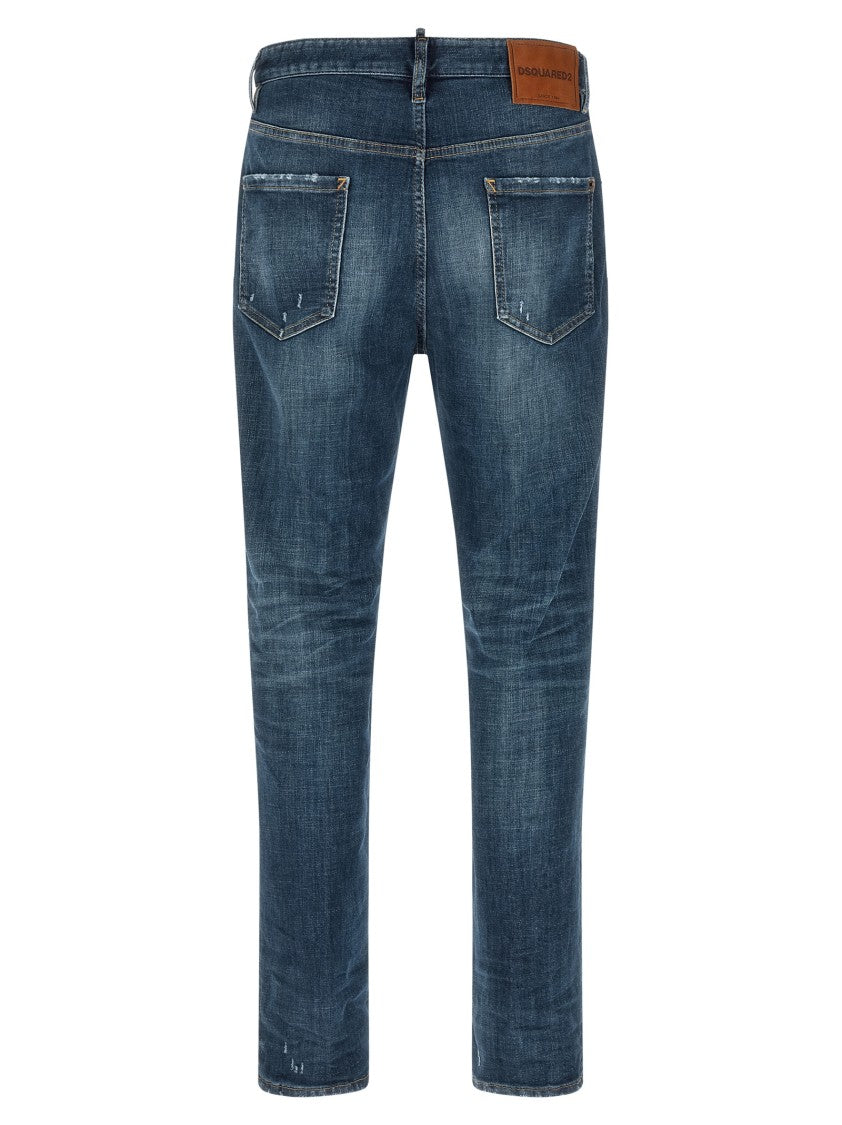 Dsquared2 Used-Effect Stonewashed Stretch Denim Jeans