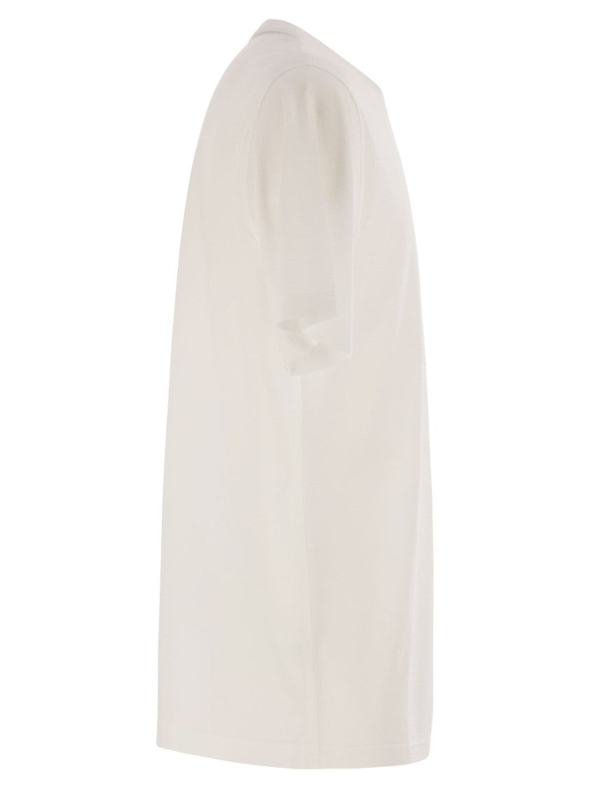 Kiton Crew-Neck Cotton T-Shirt With Chest Logo