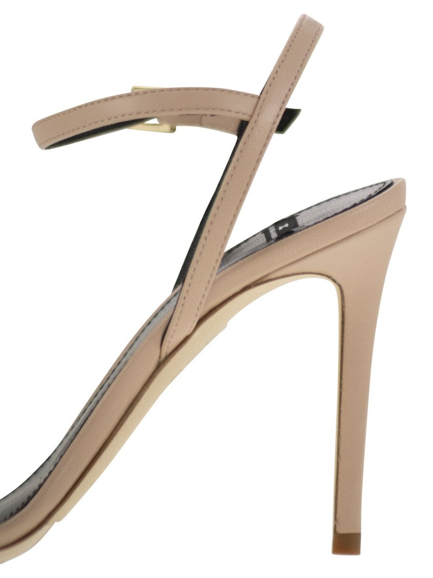 Elisabetta Franchi Nappa Leather Sandal With Enamelled Horsebit