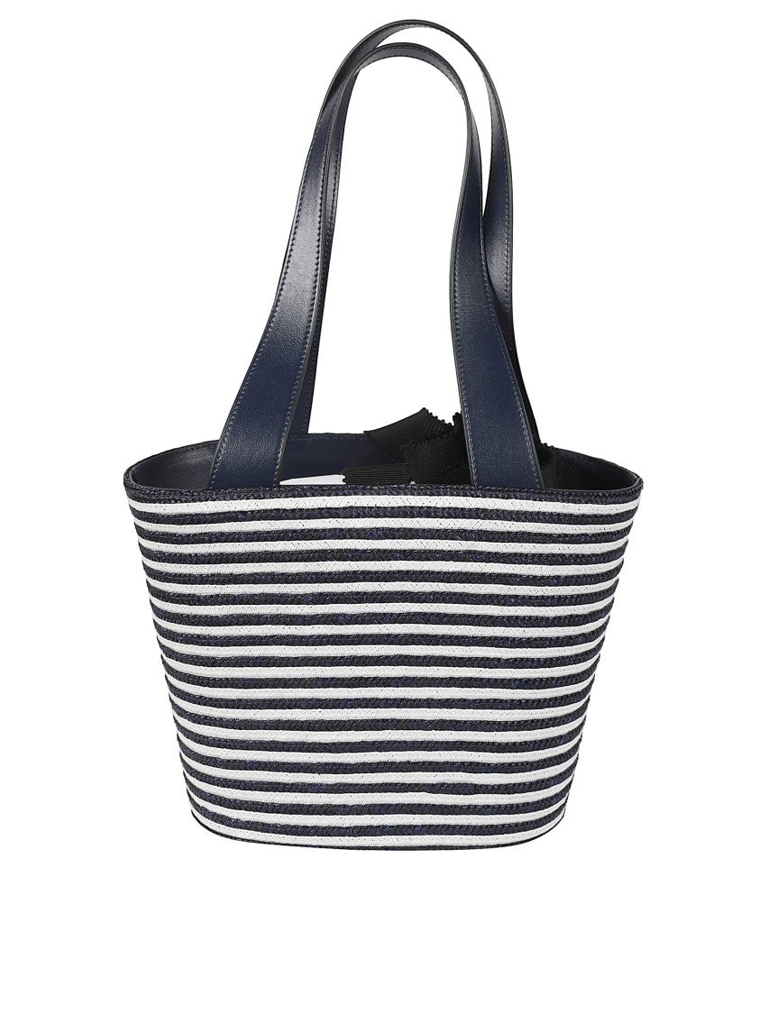 Roger Vivier Structured Blue Handbag With Striped Design