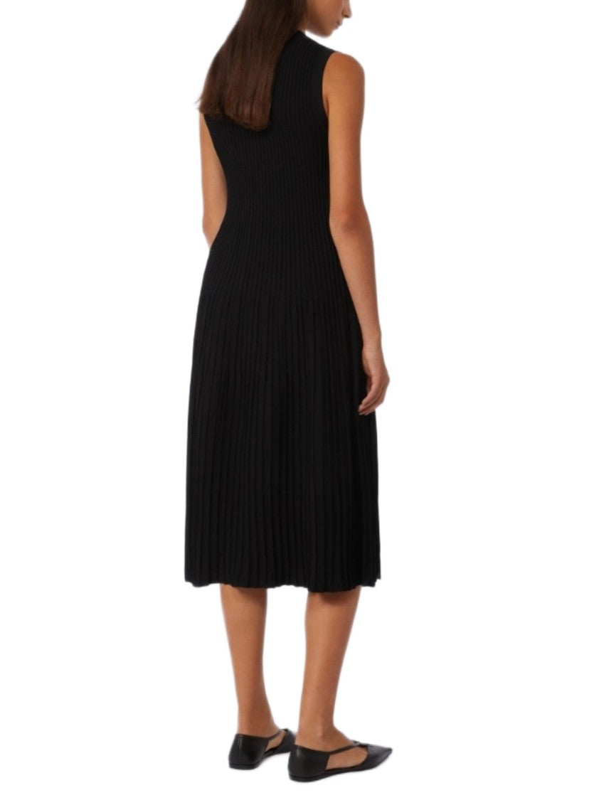 Max Mara Viscose Crêpe Plissé Ribbed Dress